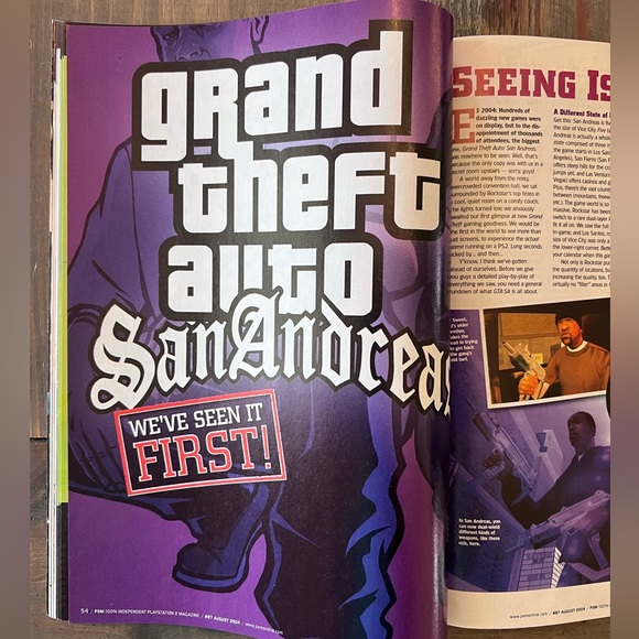 RARE PSM Playstation Magazine # 87 Aug 2004 GTA San Andreas Volume 8 Blue Cover - Picture 6 of 12